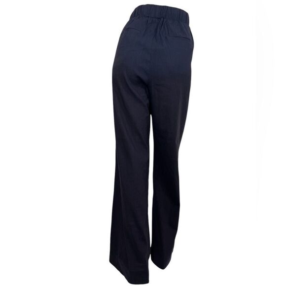 Vince Blue Pleat Front Pull-On Linen Blend Pants New Size Large - Picture 3 of 12